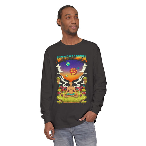 Namaste (Front design) - Unisex Garment-dyed Long Sleeve T-Shirt